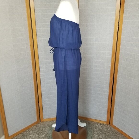 BECCA Navy Blue Strapless Jumpsuit - Picture 5 of 14